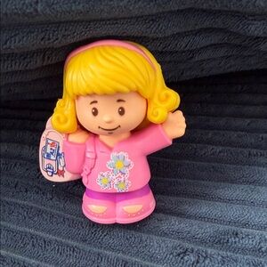 Little People Girl Pink and Yellow with Backpack